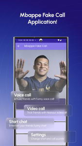 اسکرین شات 1 برنامه Mbappe Fake Video Call, Chat