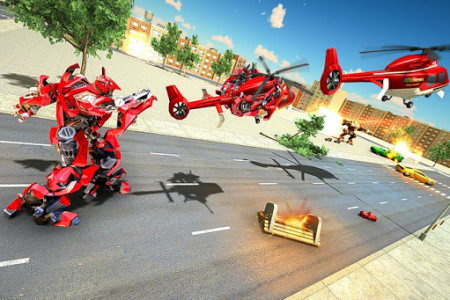 اسکرین شات برنامه Helicopter Robot Transformation- Robot Games 5