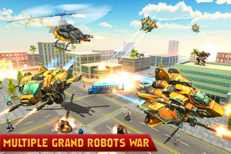اسکرین شات برنامه Helicopter Robot Transformation- Robot Games 1