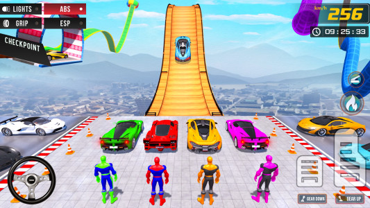 اسکرین شات 2 بازی Superhero Car Stunt Mega Ramps