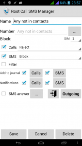 اسکرین شات برنامه Root Call SMS Manager 3