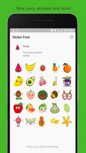 اسکرین شات برنامه Fruit Sticker App for WhatsApp 4