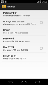 اسکرین شات برنامه WiFi FTP Server 4