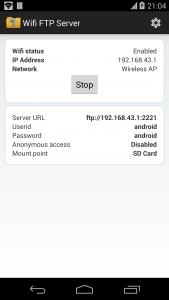 اسکرین شات برنامه WiFi FTP Server 3