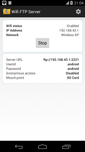 اسکرین شات 3 برنامه WiFi FTP Server
