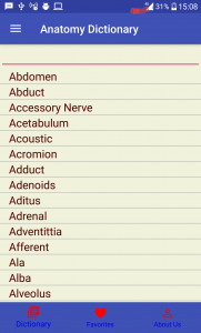 اسکرین شات برنامه فرهنگ لغات آناتومی 1