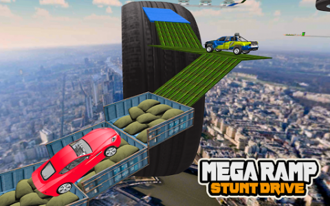 اسکرین شات برنامه Mega Car Ramp Impossible Stunt Game 6