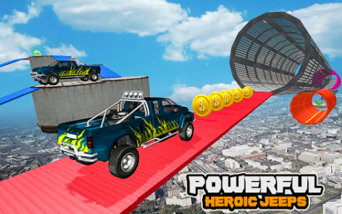 اسکرین شات برنامه Mega Car Ramp Impossible Stunt Game 1