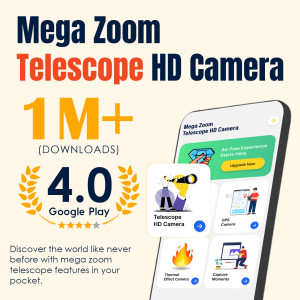 اسکرین شات 1 برنامه Mega Zoom Telescope HD Camera