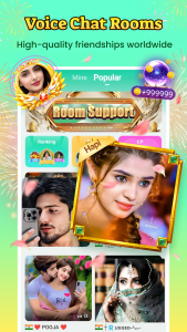 اسکرین شات 1 برنامه Hapi-Group Voice Chat Rooms