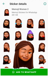 اسکرین شات برنامه Memoji Black People Stickers for WhatsApp 1