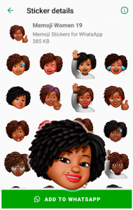 اسکرین شات برنامه Memoji Black People Stickers for WhatsApp 7