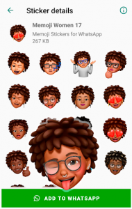 اسکرین شات برنامه Memoji Black People Stickers for WhatsApp 6