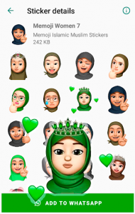 اسکرین شات برنامه Memoji Hijab Islamic Muslim Stickers for WhatsApp 7