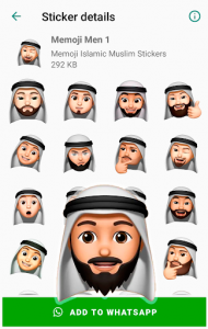 اسکرین شات برنامه Memoji Hijab Islamic Muslim Stickers for WhatsApp 2
