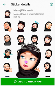 اسکرین شات برنامه Memoji Hijab Islamic Muslim Stickers for WhatsApp 3