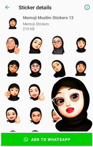 اسکرین شات برنامه Memoji Hijab Muslim Islamic Stickers for WhatsApp 7