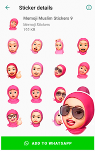 اسکرین شات برنامه Memoji Hijab Muslim Islamic Stickers for WhatsApp 5