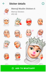 اسکرین شات برنامه Memoji Hijab Muslim Islamic Stickers for WhatsApp 2