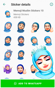 اسکرین شات برنامه Memoji Hijab Muslim Islamic Stickers for WhatsApp 6