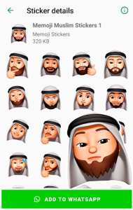اسکرین شات برنامه Memoji Hijab Muslim Islamic Stickers for WhatsApp 3