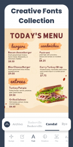اسکرین شات 6 برنامه Menu Maker, Menu Templates