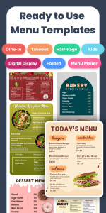 اسکرین شات 1 برنامه Menu Maker, Menu Templates