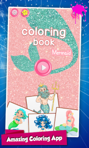 اسکرین شات برنامه Mermaid Coloring Pages Glitter 1