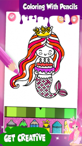 اسکرین شات برنامه Mermaid Coloring Pages Glitter 3