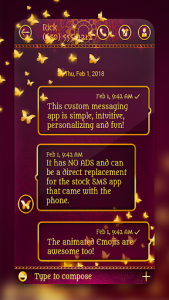 اسکرین شات برنامه Gold keyboard and SMS messenger theme 3