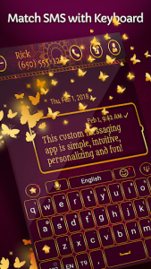 اسکرین شات برنامه Gold keyboard and SMS messenger theme 1