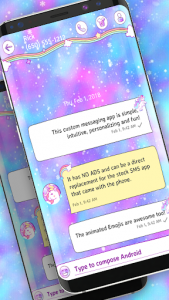 اسکرین شات برنامه Galaxy Unicorn SMS 2