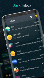 اسکرین شات 1 برنامه Dark SMS Messenger Theme