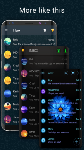 اسکرین شات 3 برنامه Dark SMS Messenger Theme