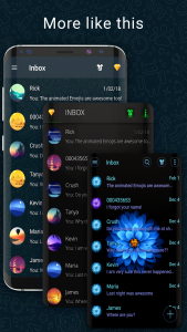 اسکرین شات برنامه Dark SMS Messenger Theme 3