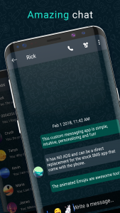 اسکرین شات 2 برنامه Dark SMS Messenger Theme