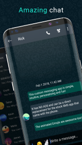 اسکرین شات برنامه Dark SMS Messenger Theme 2
