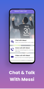 اسکرین شات 1 برنامه Leo Messi Fake Video Call,Chat