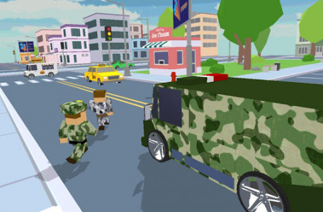 اسکرین شات بازی Blocky Army City Rush Racer 2