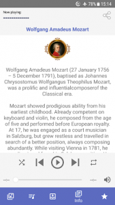 اسکرین شات برنامه Wolfgang Amadeus Mozart Music 3