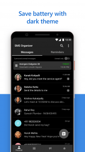 اسکرین شات برنامه SMS Organizer 5