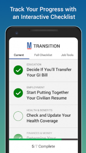 اسکرین شات برنامه Transition by Military.com 2