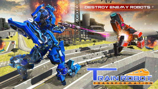اسکرین شات بازی Futuristic Euro Train Transformation Robot War 3D 5