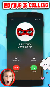 اسکرین شات برنامه Ladybug Fake Call & Chat Simulation 3