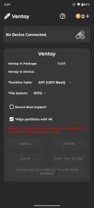 اسکرین شات 1 برنامه Ventoy (Unofficial)