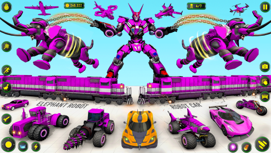 اسکرین شات 2 برنامه Elephant Robot Car Game 2025