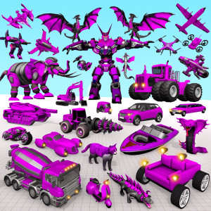اسکرین شات برنامه Elephant Robot Car: Robot Game 1