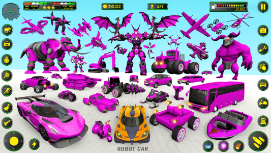 اسکرین شات 3 برنامه Elephant Robot Car Game 2025
