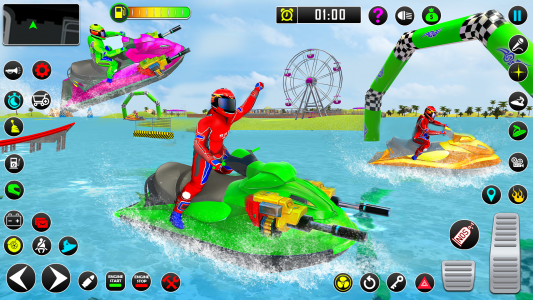 اسکرین شات برنامه Jet Ski Boat Racing Games 2021 3