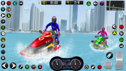 اسکرین شات برنامه Jet Ski Boat Racing Games 2021 1
